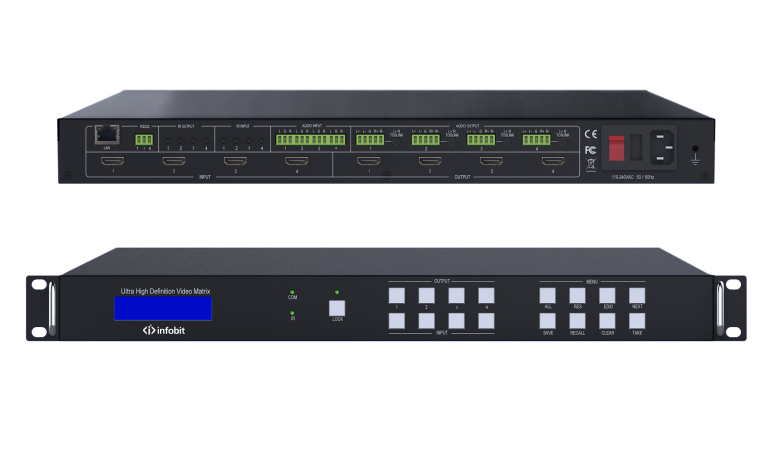 Бесподрывный матричный коммутатор Infobit, iMatrix H44HAW,  HDMI 4×4